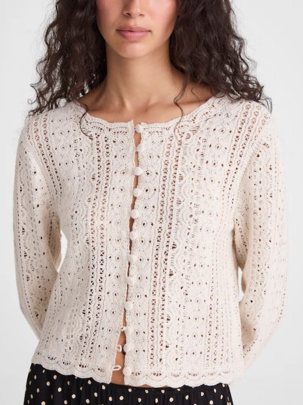 MADEWELL Open-Knit Lace Cardigan, Size S
